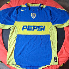 official 2000 Nike Boca Juniors CABJ Home  Soccer Jersey Blue/Yellow Pepsi picture