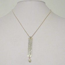 Estate Signed Jessica Elliott Sterling Pearl Pendant Necklace, Message WOW picture