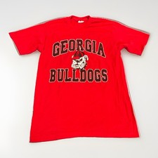 VTG Georgia Bulldogs Tshirt Red USA The Cotton Exchange Size Large Single Sitch picture