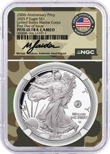 2025 P Silver Eagle U.S. Marine Corps Privy NGC PF70 UCAM First Day of Issue picture
