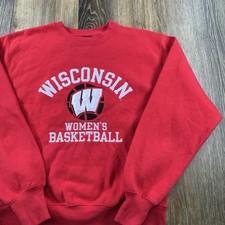 Vintage Wisconsin Badgers Sweatshirt Mens S Red Womens Basketball Team Sweater picture