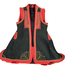 Antique c1890 Macedonian Balkan Wool Vest Klashnik Coat Folk Costume picture