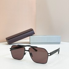 Dunhill DU02263 Square Navigator Sunglasses Black Brown Lens 61-14-145 NEW CASE picture