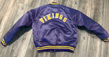 Chalk Line Minnesota Vikings NFL Satin Spell Out Jacket Men's XL USA Vintage picture
