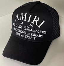 AMIRI Black Arts District Logo Trucker Hat Unisex Adjustable Snapback Baseball picture