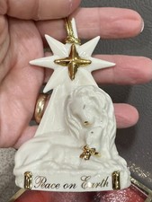 Vtg Lenox Peace on Earth Lion & the Lamb Christmas Porcelain Ornament Orig Box picture