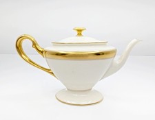 Antique Lenox 86 1-2 Shape 742 Teapot Lid Ivory Porcelain Gold Band c1925-30 1/2 picture