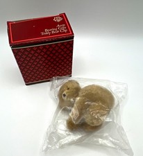 Avon 1981 Vintage Mini Brown Teddy Bear Clip Stuffed Animal New in Box picture