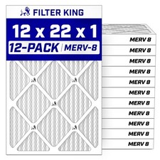 Filter King 12x22x1 Air Filter MERV 8, AC Furnace Filters (12-Pack) picture
