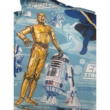 Vintage 1979 Star Wars Empire Strikes Back Flat Fitted Twin Sheet Set Blue picture