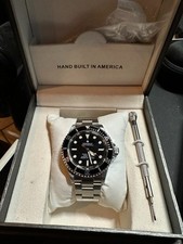 GINAULT OCEAN ROVER V1 ALUMINUM BEZEL BLACK BEZEL WHITE LUME NO DATE VERSION picture