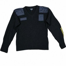 Blauer 210 Men’s L Black Police Uniform V-Neck Sweater Service Stripes picture