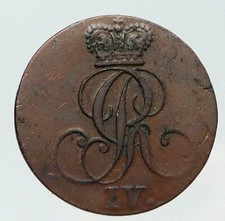 1859A GERMAN STATES East Friesland BRITISH KING GEORGE IV 1/4 Stuber Coin i92093 picture