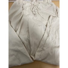 Emery Rose Cream Beige Textured Wide Leg Drawstring Pants XL sz2411264728672 picture