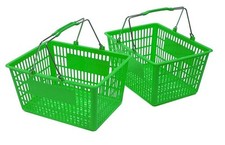 NEW Shopping Basket Set set of 2 Green picture