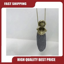 Handmade 1920's English Coin Purse, Victorian Silver Twist Lid Gate Mesh Purse picture