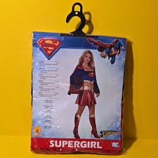Rubie's Supergirl Costume Set w/ Cape, Skirt, Belt & Boot Tops, Size M picture
