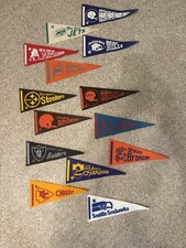 Rare Lot of 28 Teams Vintage 1960s-70s NFL Football Mini Felt Pennant Set -12x5” picture