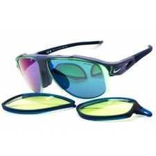 New NIKE IO0099X 499 Indigo & Green FLYFREE INFINITY Sunglasses with Extra Lens picture