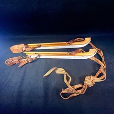 J. Nooitgedagt & Zn IJlst Wooden Ice Skates Vintage Dutch Doorlopers Size 26 L picture