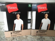 Hanes White T Shirts XL Tagless 4 Total Softest Fabric Supersoft Slim Modern Fit picture