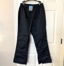 NWT Columbia Waterbrook Ridge II Rain Pants Womens M Pull On Omni Tech Black New picture