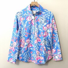 Lilly Pulitzer Skipper Popover Bahamian Rhapsody Blue Size Medium picture