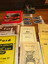 Vintage Ford Model T Lot - Working 1950s Toy Radio, 1983 Book, Manuals & Patches picture