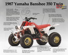 1987 Yamaha Banshee YFZ 350 Twin 2 Stroke OEM Flyer Brochure Ad Banner Poster  picture