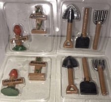 gnome Fairy garden accessories 2-Welcome Sign Fairy Garden  2-Tool Sets picture