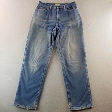 L.L Bean Jeans Women Sz 14 VTG Relaxed Fit Fleece Lined Light Wash Normcore Warm picture