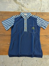 Crest McDonalds 70s Mens Unisex Uniform Shirt Short Sleeve SZ XS Dark Blue picture