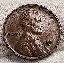 1931 S Lincoln Cent Penny 1c AU Choice About Uncirculated Key Date Coin LC-s31ik picture