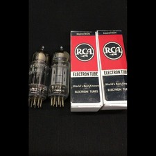 Matched Pair RCA 6350 (12AU7) Black Plate D Getter 3 Mica VACUUM TUBES 9.9608 picture