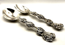 Ornate Vintage GODINGER Silver Art Co. Silverplate Grapevine Salad Serving Set picture
