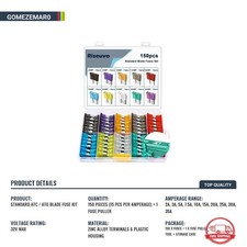 Kit De 150 Fusibles Estándar ATC ATO Para Auto Camión Con Extractor 2A-35A picture