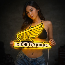 Honda Wing LED Wall Sign Vintage-Style Motorcycle Man Cave Garage Decor 20