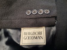 VTG Bergdorf-Goodman 100% Pure Cashmere Overcoat Black Men 40-42 Classy Academia picture