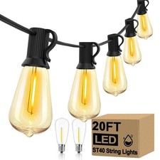 ST40 LED Outdoor String Lights, 20FT Patio String Lights with 22 Shatterproof... picture