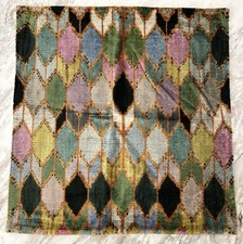 Harlequin Pattern Turkish Silk Ikat pillow Cover Multicolor  22”x 23” picture