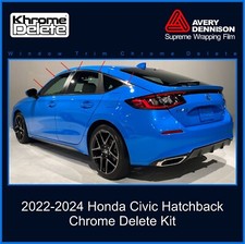 Gloss Black Vinyl Wrap Chrome Delete Trim for 2022–2026 Honda Civic Hatchback picture