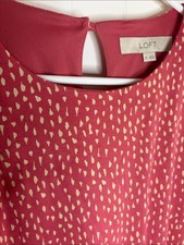 LOFT Coral-Pink‎ Teardrop Print Tunic  Size XS picture