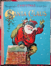Antique NIGHT BEFORE CHRISTMAS McLoughlin Bros. 1899 COLOR ILLUSTRATED Santa 105 picture
