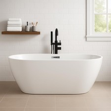 59in Acrylic Freestanding Bathtub, Contemporary Stand Alone Tub,Soaking Tub picture