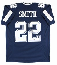Emmitt Smith Authentic Signed Navy Pro Style Jersey Autographed BAS Witnessed picture