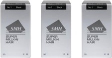 SUPER MILLION HAIR 30g x 3 loss thinning for Men & Women 3 Color Black Brawn picture