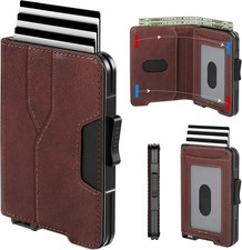 Abby Slim RFID Wallet for Men | Pop-Up Card Holder | Cash Slot | Holds 15 Cards picture