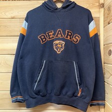 Vintage Chicago Bears NFL Hoodie Sweatshirt Embroidered Faded Navy Y2K Size L/XL picture