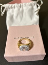 Diamonique x Jennifer Miller Cushion Statement Ring, Sterling Silver Size 10 picture