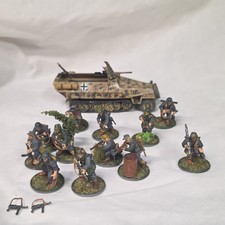 Flames of War WWII German Sd Kfz 251 Halftrack & Grenadiers Painted Lot GBX04 picture